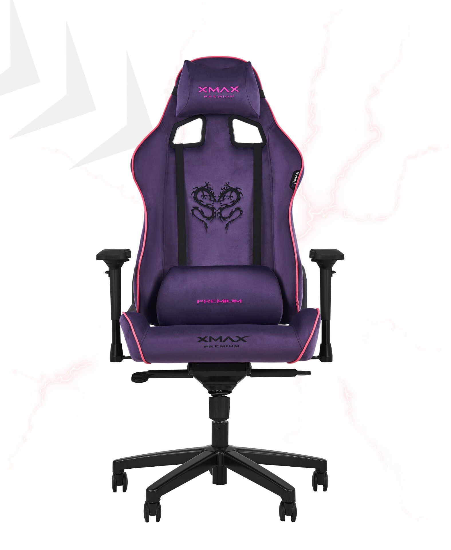 XMAX-Pro / Rio Plus Balerion 4D Kol Orijinal Yarasa Mekanizmalı Mor Oyuncu Koltuğu / 150 KG TAŞIR - KOL PEDİ VE PUF HEDİYELİ