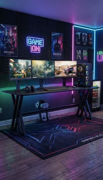 XMAX NEXAR Oyuncu Masası – Siyah MDF Bilgisayar ve Gaming Masa