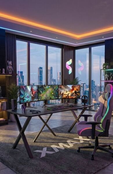 XMAX NEXAR Oyuncu Masası – Siyah MDF Bilgisayar ve Gaming Masa