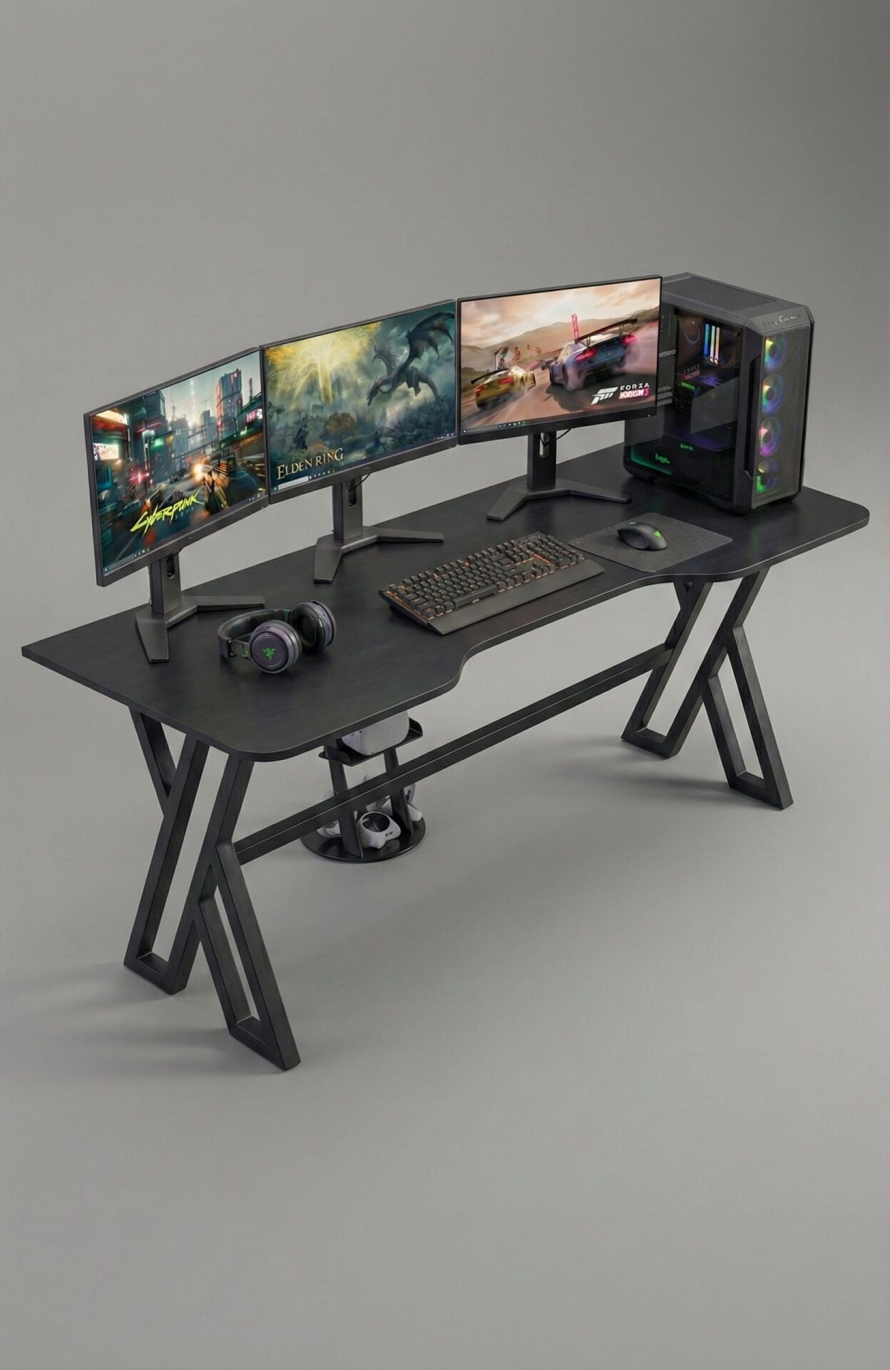 XMAX NEXAR Oyuncu Masası – Siyah MDF Bilgisayar ve Gaming Masa