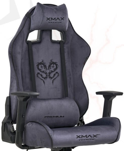 XMAX / Rio Balerion Antrasit Kadife Kumaş Oyuncu Koltuğu / 100 KG TAŞIR