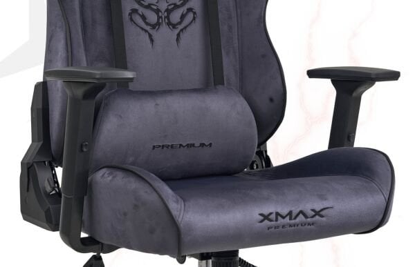 XMAX / Rio Balerion Antrasit Kadife Kumaş Oyuncu Koltuğu / 100 KG TAŞIR