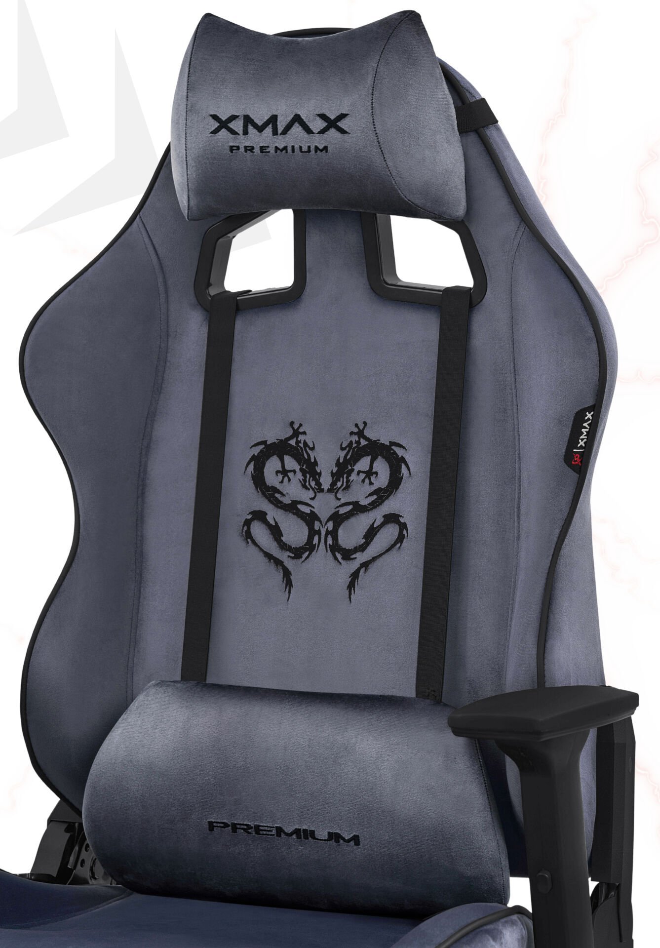 XMAX / Rio Balerion Terletmez Kadife Kumaş Antrasit Gaming Oyuncu Koltuğu / 120 Kg Taşır