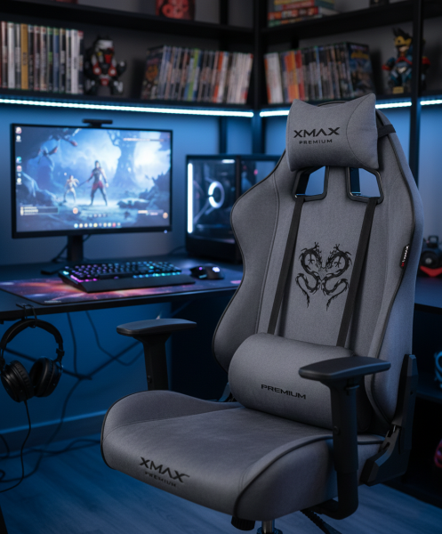 XMAX / Rio Balerion Terletmez Kadife Kumaş Antrasit Gaming Oyuncu Koltuğu / 120 Kg Taşır