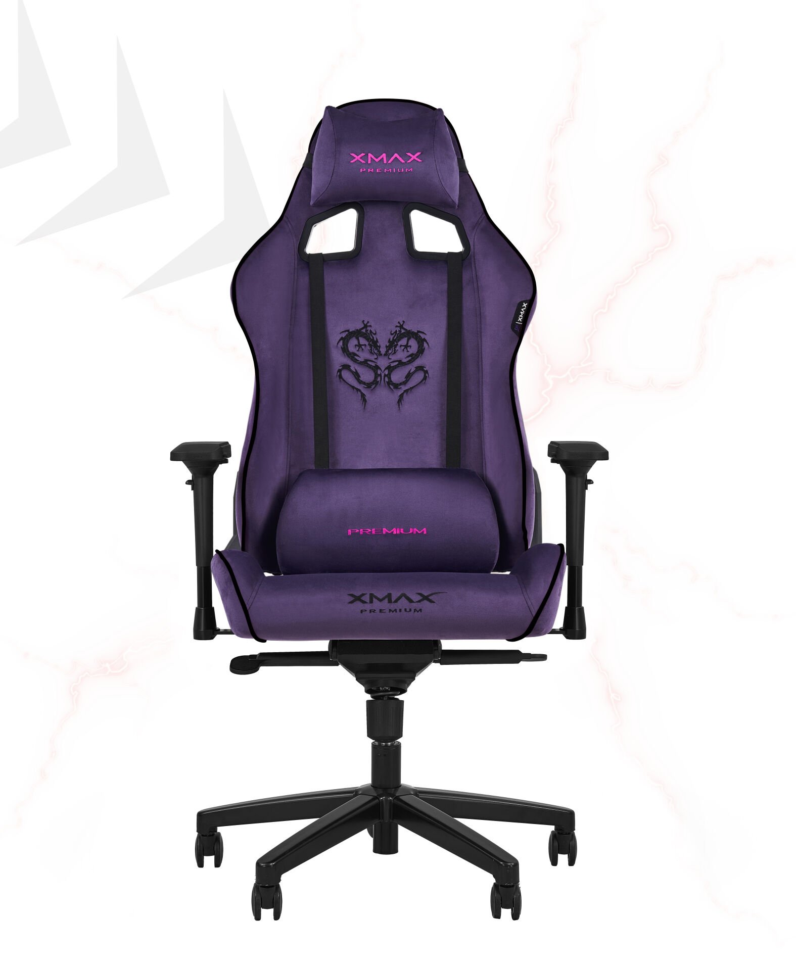 XMAX-Pro / Rio Plus Balerion 4D Kol Orijinal Yarasa Mekanizmalı Mor Oyuncu Koltuğu / 150 KG TAŞIR