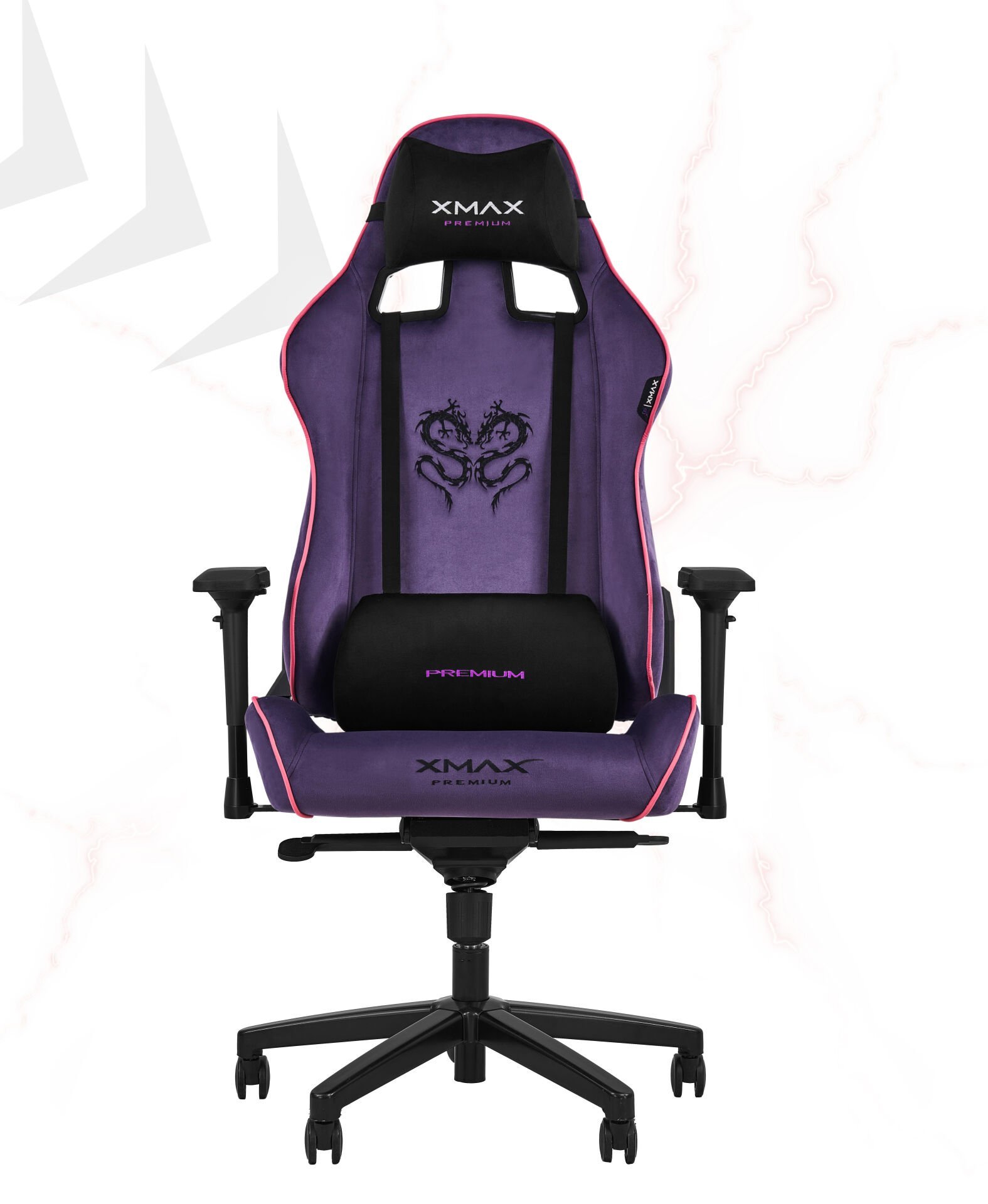 XMAX-Pro / Rio Plus Balerion 4D Kol Orijinal Yarasa Mekanizmalı Mor Oyuncu Koltuğu / 150 KG TAŞIR