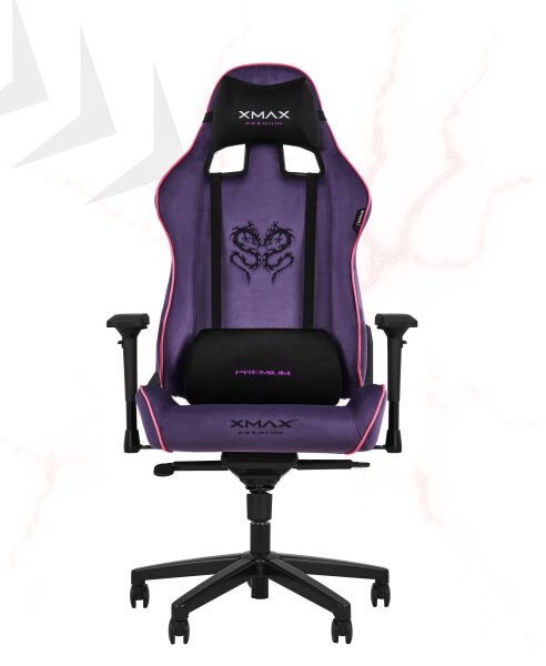 XMAX-Pro / Rio Plus Balerion 4D Kol Orijinal Yarasa Mekanizmalı Mor Oyuncu Koltuğu / 150 KG TAŞIR - KOL PEDİ VE PUF HEDİYELİ