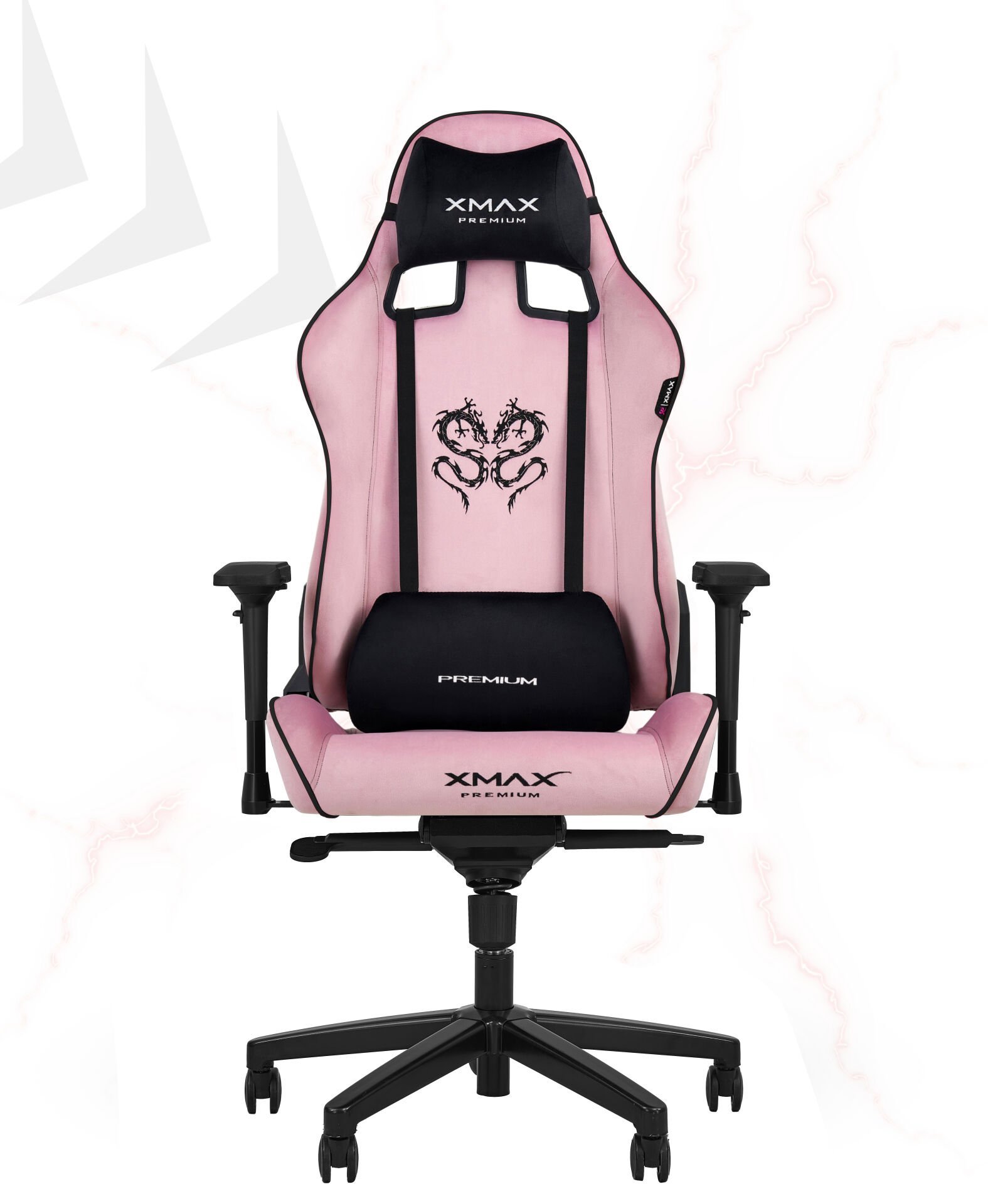 XMAX-Pro / Rio Plus Balerion 4D Kol Orijinal Yarasa Mekanizmalı Pembe Oyuncu Koltuğu / 150 KG TAŞIR