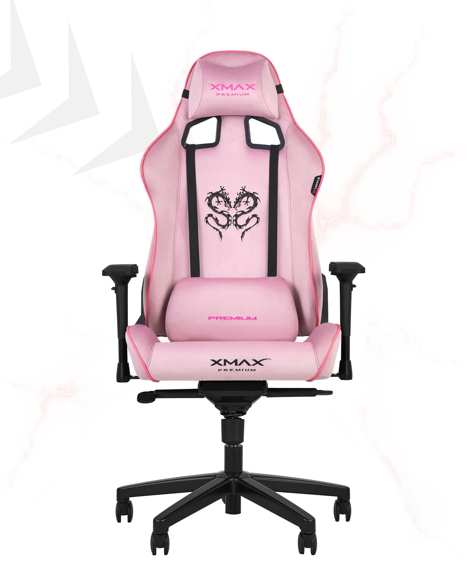 XMAX-Pro / Rio Plus Balerion 4D Kol Orijinal Yarasa Mekanizmalı Pembe Oyuncu Koltuğu / 150 KG TAŞIR - KOL PEDİ VE PUF HEDİYELİ