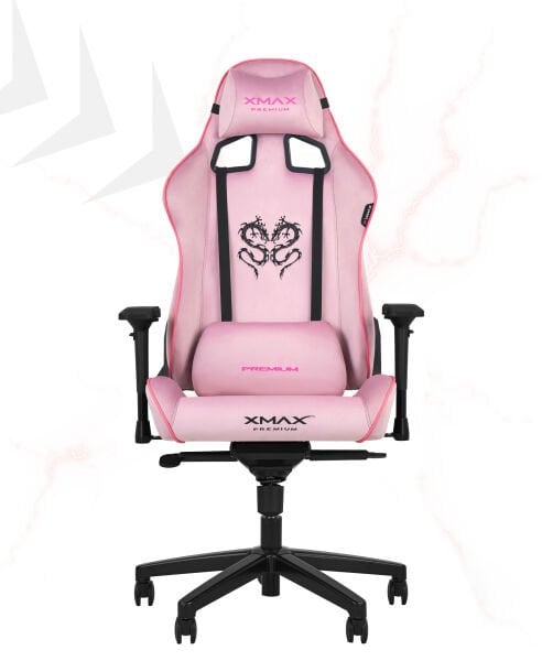 XMAX-Pro / Rio Plus Balerion 4D Kol Orijinal Yarasa Mekanizmalı Pembe Oyuncu Koltuğu / 150 KG TAŞIR