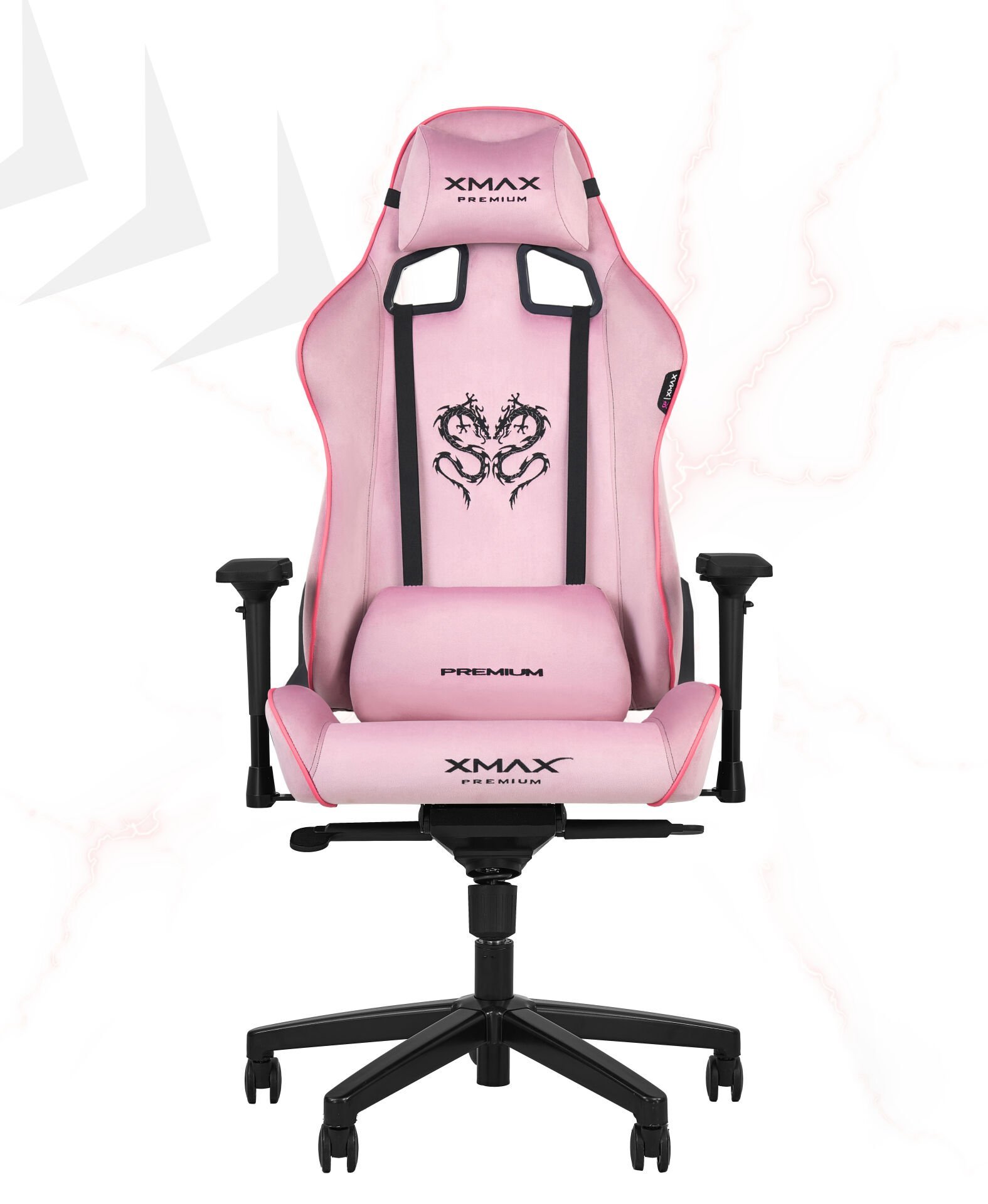 XMAX-Pro / Rio Plus Balerion 4D Kol Orijinal Yarasa Mekanizmalı Pembe Oyuncu Koltuğu / 150 KG TAŞIR - KOL PEDİ VE PUF HEDİYELİ