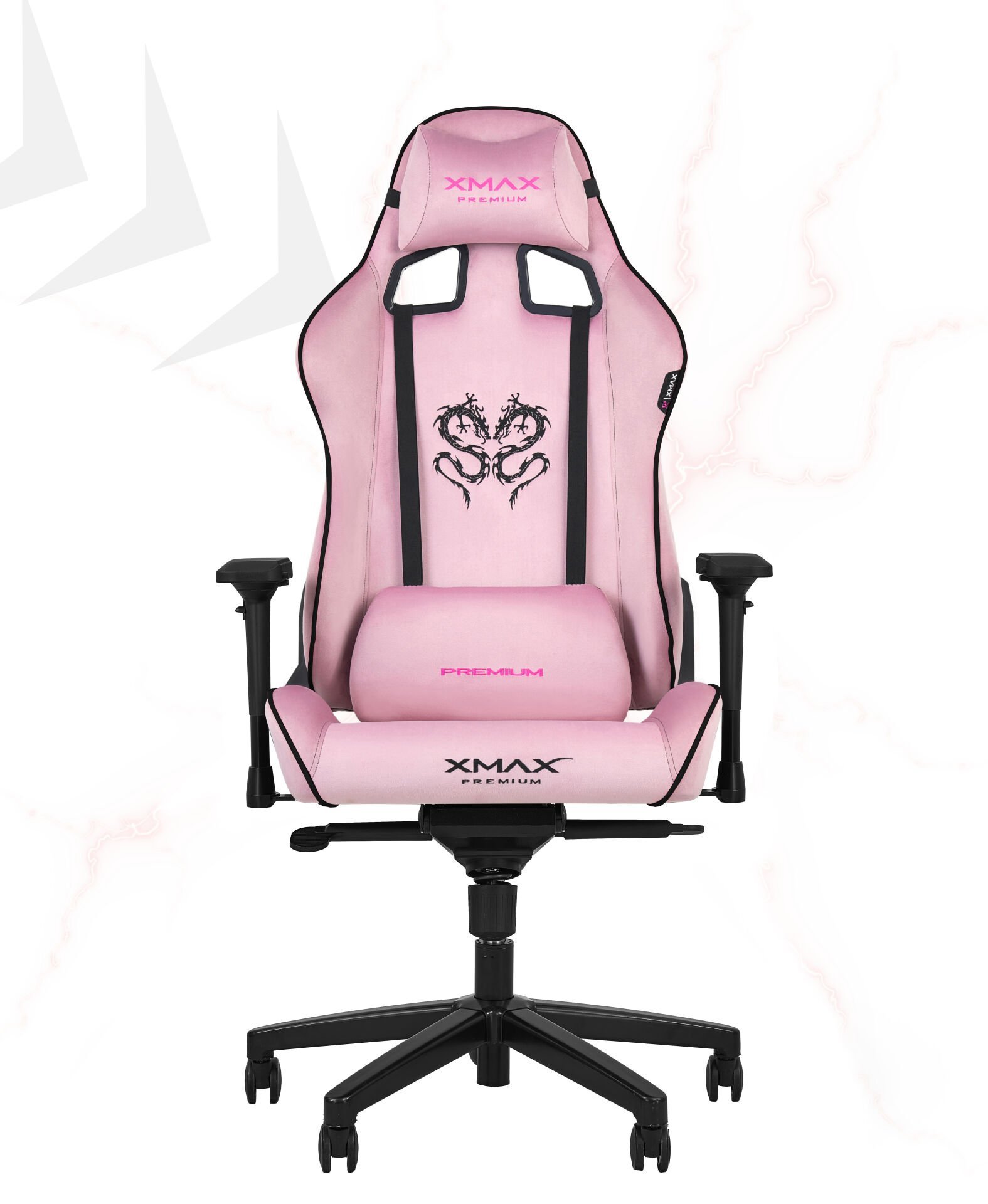 XMAX-Pro / Rio Plus Balerion 4D Kol Orijinal Yarasa Mekanizmalı Pembe Oyuncu Koltuğu / 150 KG TAŞIR - KOL PEDİ VE PUF HEDİYELİ