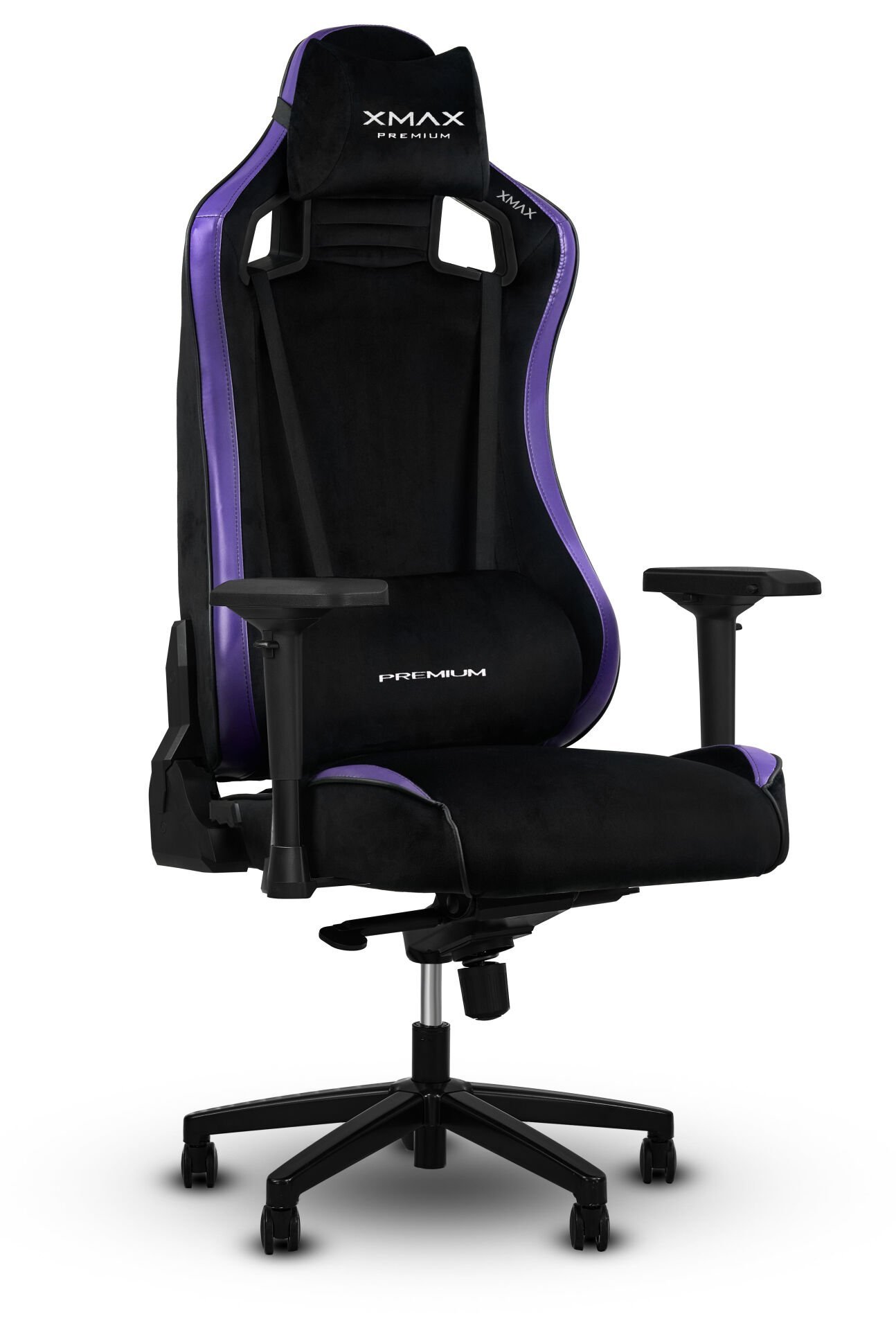 XMAX-Pro / Maximus 4D Kol Orijinal Yarasa Mekanizmalı Mor Oyuncu Koltuğu / 150 KG TAŞIR - KOL PEDİ VE PUF HEDİYELİ