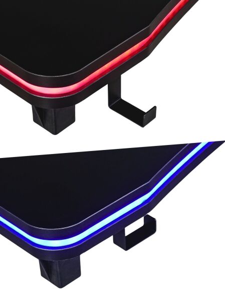 SIFIR HAFİF KUSURLU - KOZMETİK 10/9-8 - XMAX BIFOLD RGB Işıklı Masa KURULU GÖNDERİM - SALLANMAZ - 140x70 cm