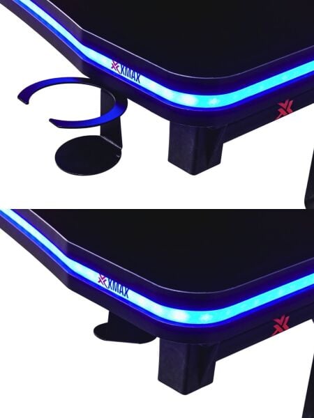 SIFIR HAFİF KUSURLU - KOZMETİK 10/9-8 - XMAX BIFOLD RGB Işıklı Masa KURULU GÖNDERİM - SALLANMAZ - 140x70 cm