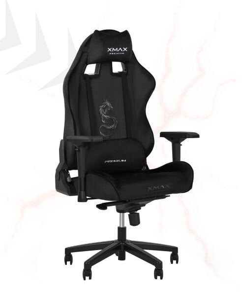 XMAX-Pro / Rio Balerion 4D Kol Orijinal Yarasa Mekanizmalı Siyah Oyuncu Koltuğu / 150 KG TAŞIR - KOL PEDİ VE PUF HEDİYELİ