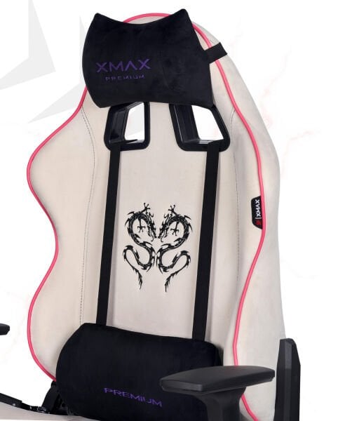 XMAX / Rio Balerion Beyaz/Fuşya Kumaş Oyuncu Koltuğu / 100 KG Strong Carrier