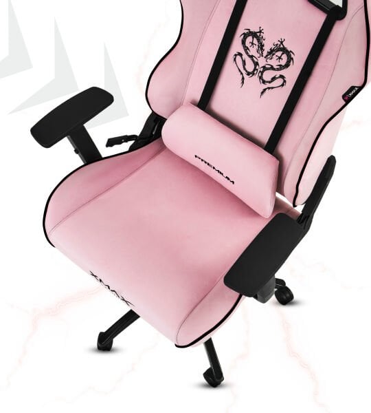 XMAX / Rio Balerion Terletmez Kadife Kumaş Pembe Gaming Oyuncu Koltuğu / 120 Kg Taşır