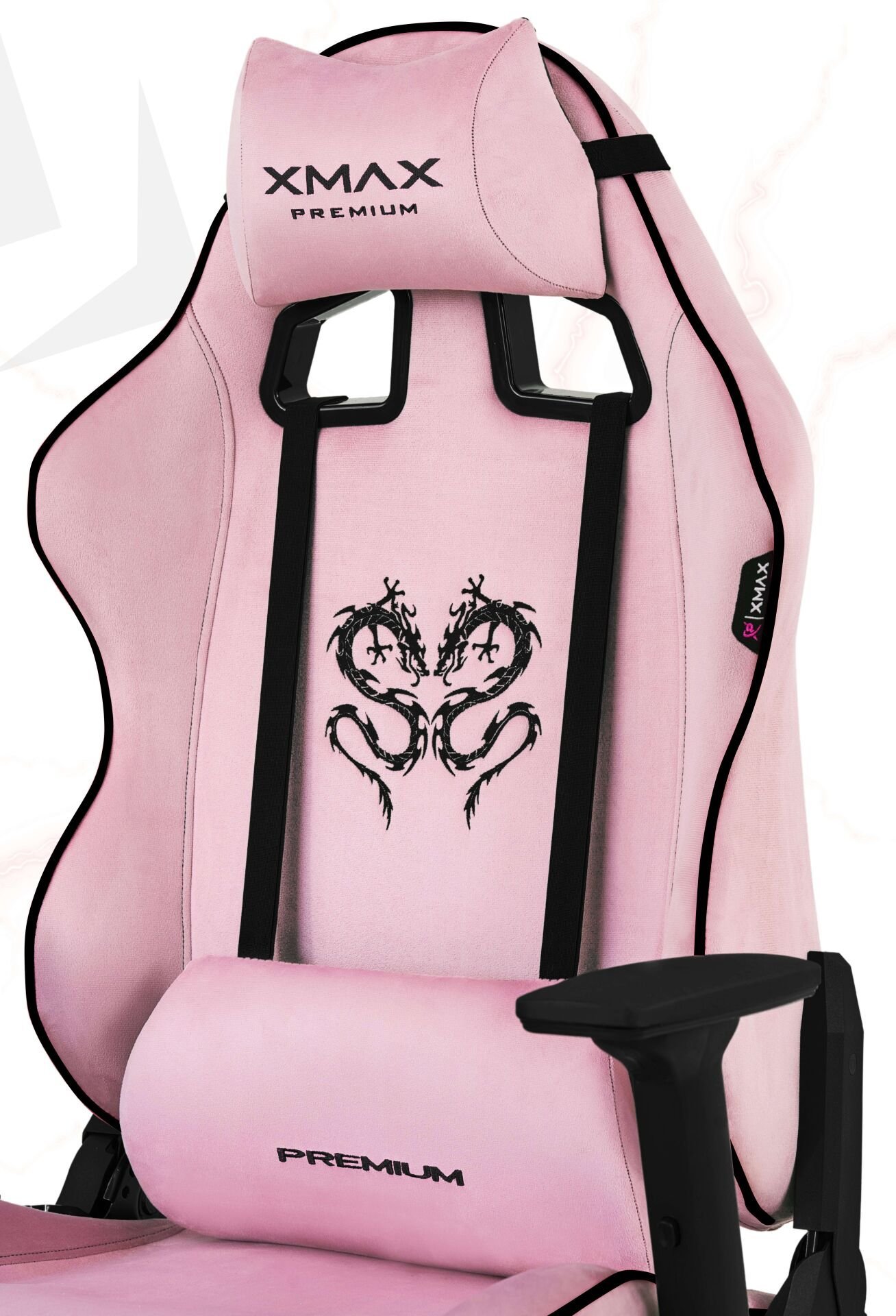 XMAX / Rio Balerion Terletmez Kadife Kumaş Pembe Gaming Oyuncu Koltuğu / 120 Kg Taşır