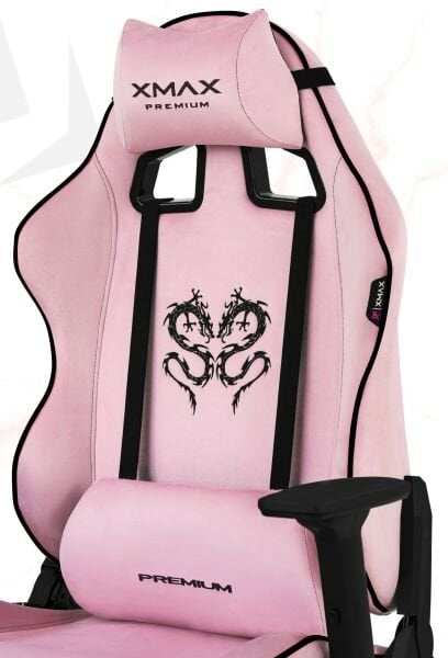 XMAX / Rio Balerion Terletmez Kadife Kumaş Pembe Gaming Oyuncu Koltuğu / 120 Kg Taşır