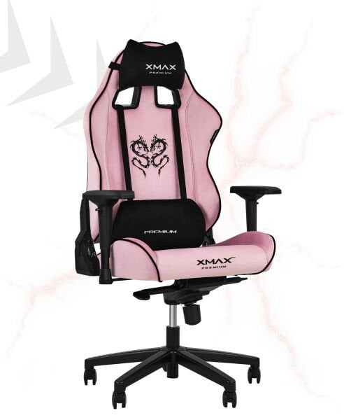 XMAX-Pro / Rio Balerion 4D Kol Orijinal Yarasa Mekanizmalı Pembe Oyuncu Koltuğu / 150 KG TAŞIR - KOL PEDİ VE PUF HEDİYELİ