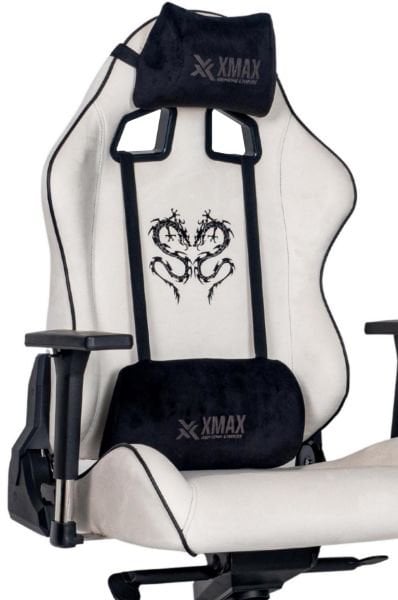 XMAX-Pro / Rio Balerion 4D Kol Orijinal Yarasa Mekanizmalı Beyaz Oyuncu Koltuğu / 130 KG TAŞIR - KOL PEDİ VE PUF HEDİYELİ