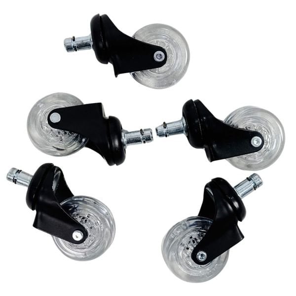 5 Adet Şeffaf Ofis Koltuk Tekeri Kauçuk Poliüretan Adı Altında Satılan Silikon Ofis Koltuk Tekerleği Pim Çapı 11 mm