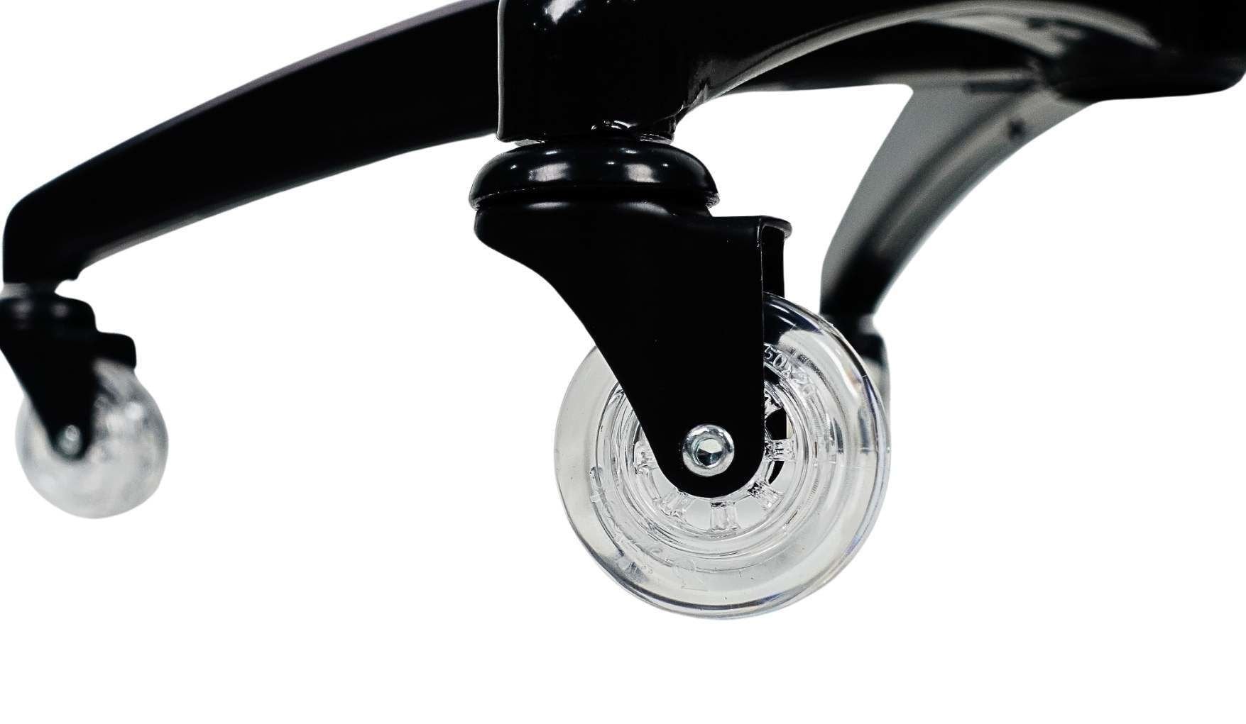 Şeffaf Silikon Paten Tekerlekli Demir Koltuk Ayağı Seti – Oyuncu ve Ofis Koltuğu Uyumlu