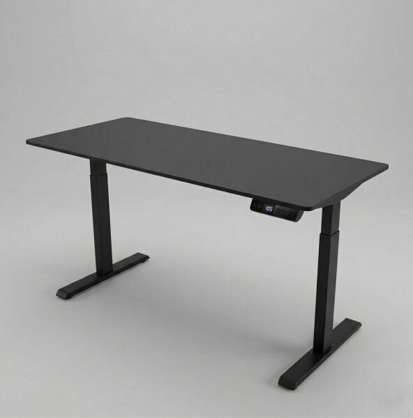 XMAX Zyra Çift Motorlu Elektrikli Yükseklik Ayarlı Masa – Siyah MDF Oyuncu ve Çalışma MasasI