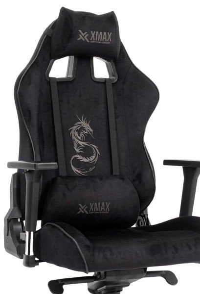 XMAX-Pro / Rio Balerion 4D Kol Orijinal Yarasa Mekanizmalı Siyah Oyuncu Koltuğu / 130 KG TAŞIR - KOL PEDİ VE PUF HEDİYELİ