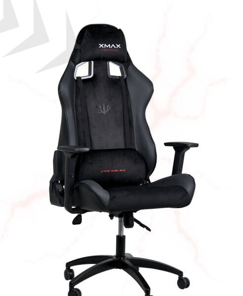 XMAX / Rio Plus Terletmez Kısmi Derili Kadife Kumaş Siyah Gaming Oyuncu Koltuğu / 120 Kg Taşır