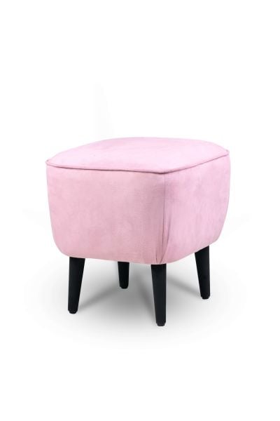 Arya Pembe Ayak Uzatma Pufu | Kadife Kumaş | Kalın Sünger | Konforlu Ayak Dinlendirme