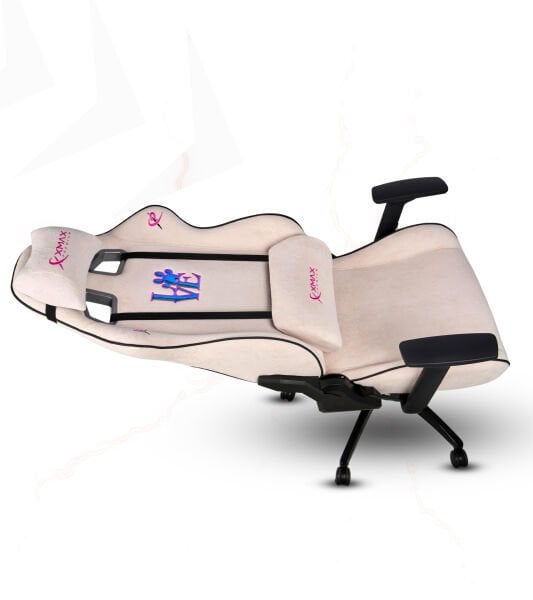 XMAX / Rio Plus Love Açık Pembe Su İtici Lüks Kadife Şönil Kumaş Oyuncu Koltuğu / 120 KG Taşıma