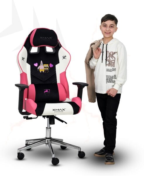 XMAX / Mini Rio Sunger Bob Kumaş Pembe Çocuk Oyuncu Koltuğu / 85 KG Taşır