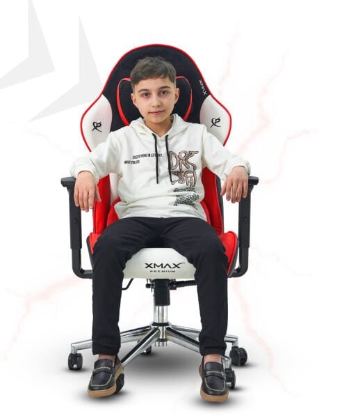 XMAX / Mini Rio Teddy Bear Kumaş Kırmızı Çocuk Oyuncu Koltuğu / 85 KG Taşır