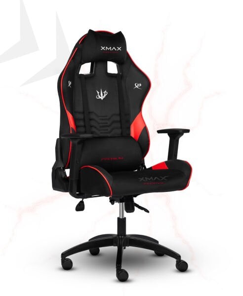 XMAX / Rio Terletmez Kısmi Derili Kadife Kumaş Kırmızı/Siyah Gaming Oyuncu Koltuğu / 120 Kg Taşır