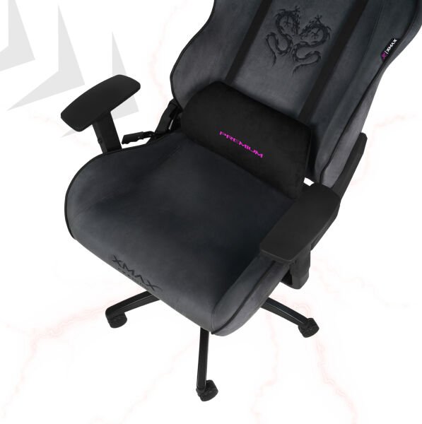 XMAX / Rio Balerion Terletmez Kadife Kumaş Koyu Gri Gaming Oyuncu Koltuğu / 120 Kg Taşır