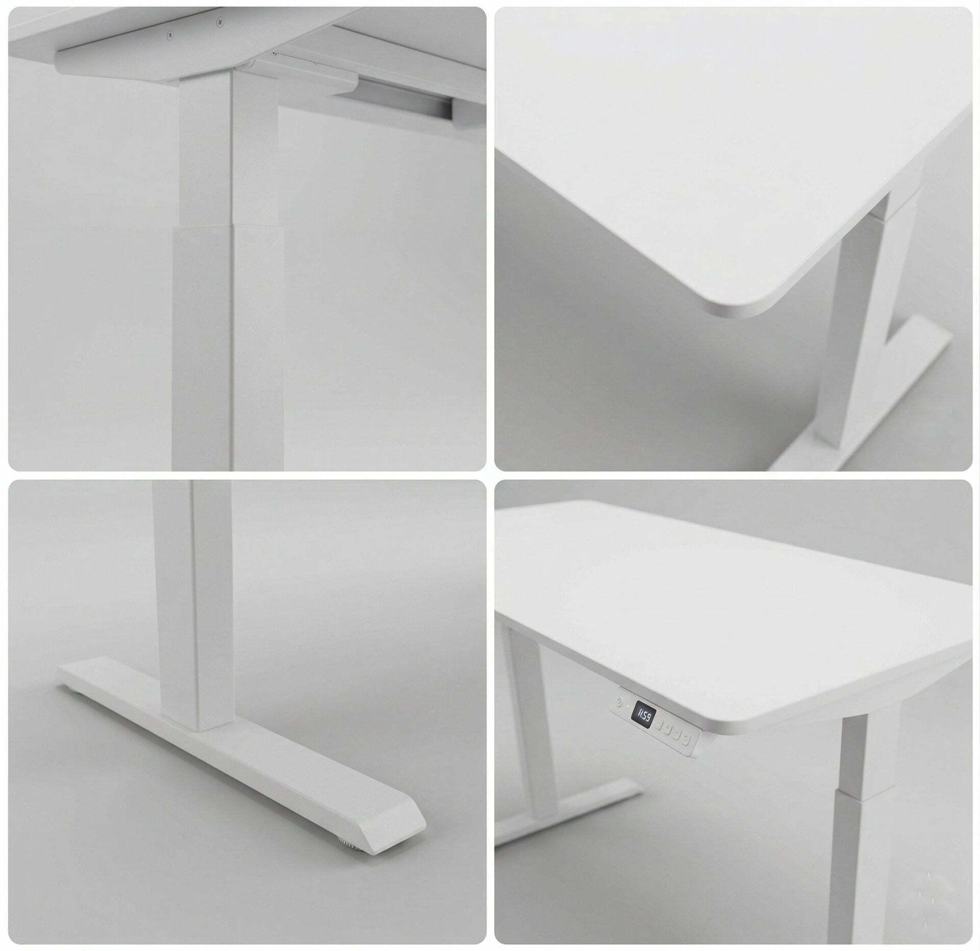 XMAX Zyra Tek Motorlu Elektrikli Yükseklik Ayarlı Masa – Beyaz MDF Oyuncu ve Çalışma Masası