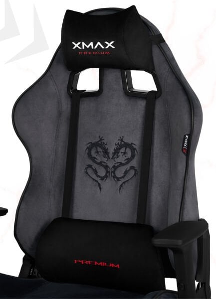 XMAX / Rio Balerion Terletmez Kadife Kumaş Koyu Gri Gaming Oyuncu Koltuğu / 120 Kg Taşır