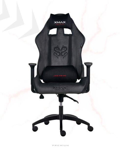XMAX / Rio Balerion Terletmez Kadife Kumaş Koyu Gri Gaming Oyuncu Koltuğu / 120 Kg Taşır
