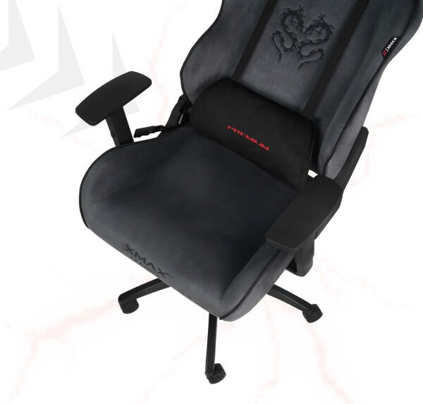 XMAX / Rio Balerion Terletmez Kadife Kumaş Koyu Gri Gaming Oyuncu Koltuğu / 120 Kg Taşır