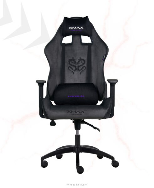 XMAX / Rio Balerion Terletmez Kadife Kumaş Koyu Gri Gaming Oyuncu Koltuğu / 120 Kg Taşır