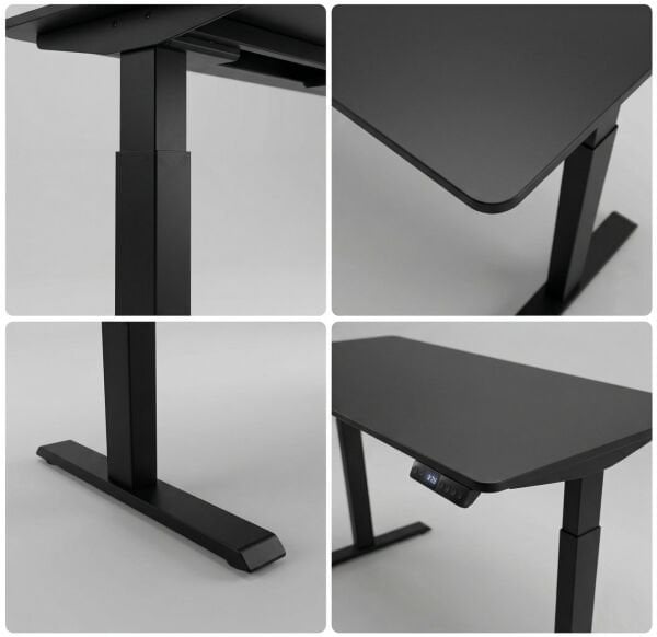 XMAX Zyra Tek Motorlu Elektrikli Yükseklik Ayarlı Masa – Siyah MDF Oyuncu ve Çalışma Masası