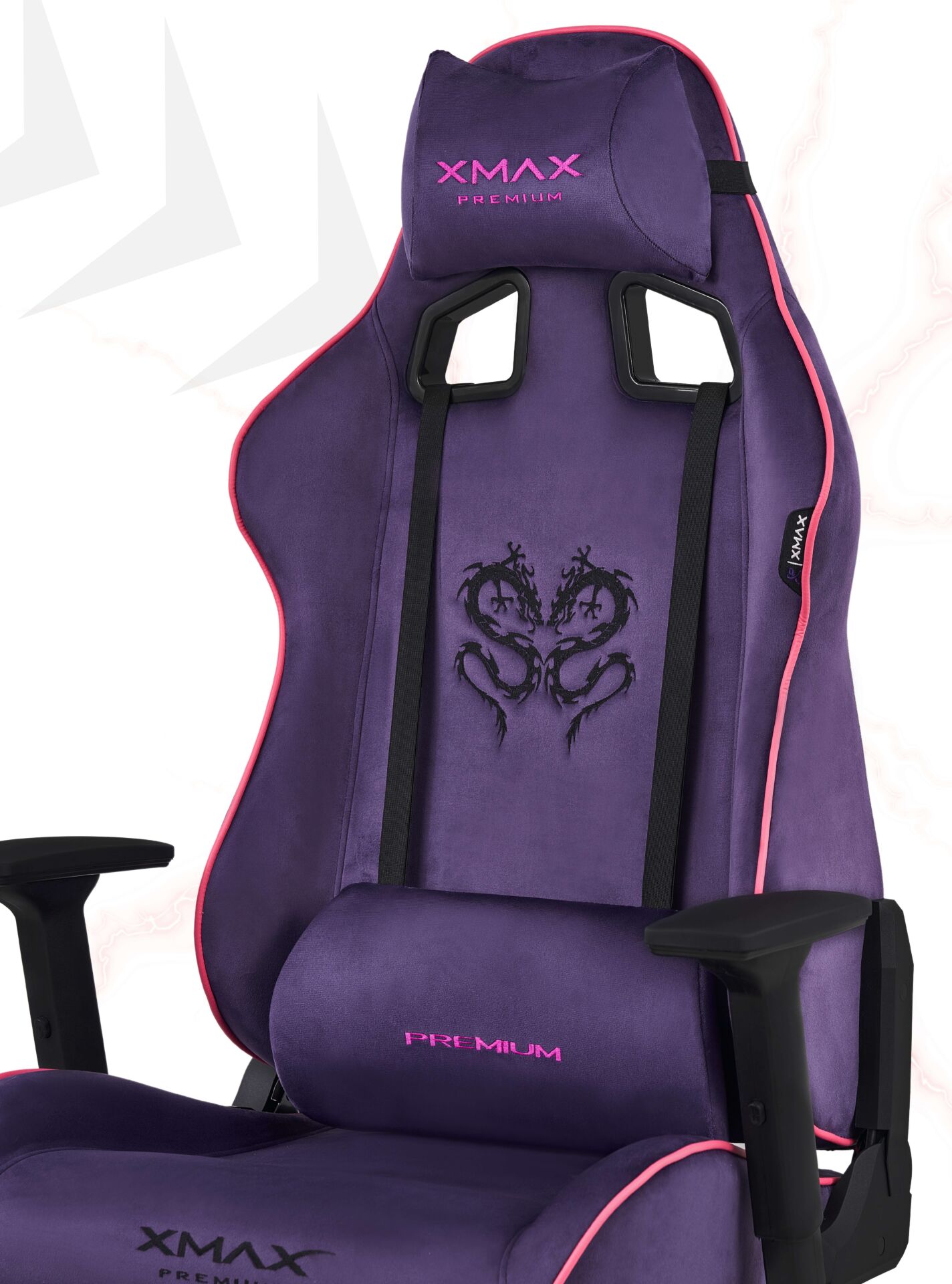 XMAX / Rio Plus Balerion Terletmez Kadife Kumaş Mor Gaming Oyuncu Koltuğu / 120 Kg Taşır