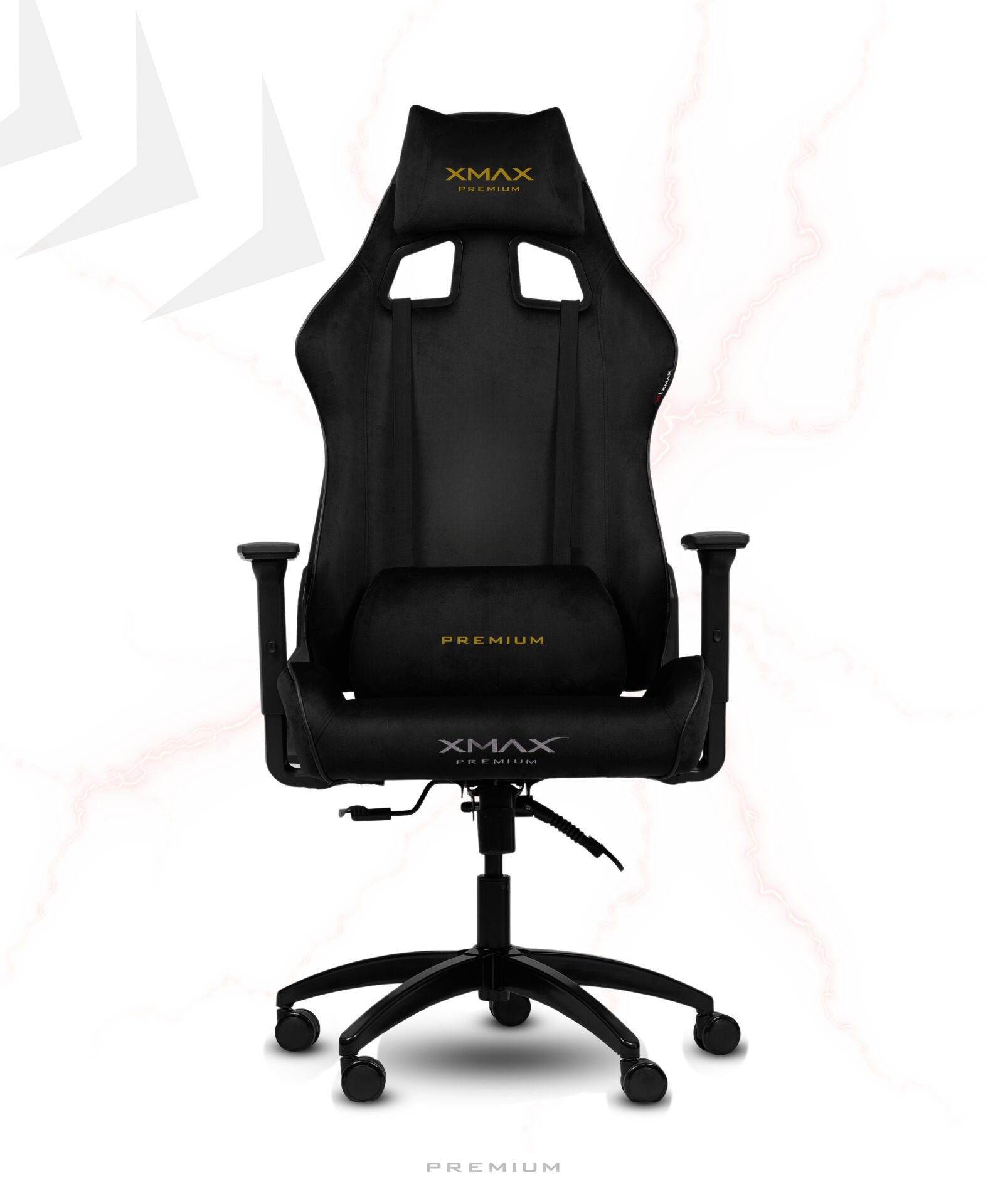 XMAX / Rio Plus Balerion Terletmez Kadife Kumaş Siyah Gaming Oyuncu Koltuğu / 120 Kg Taşır