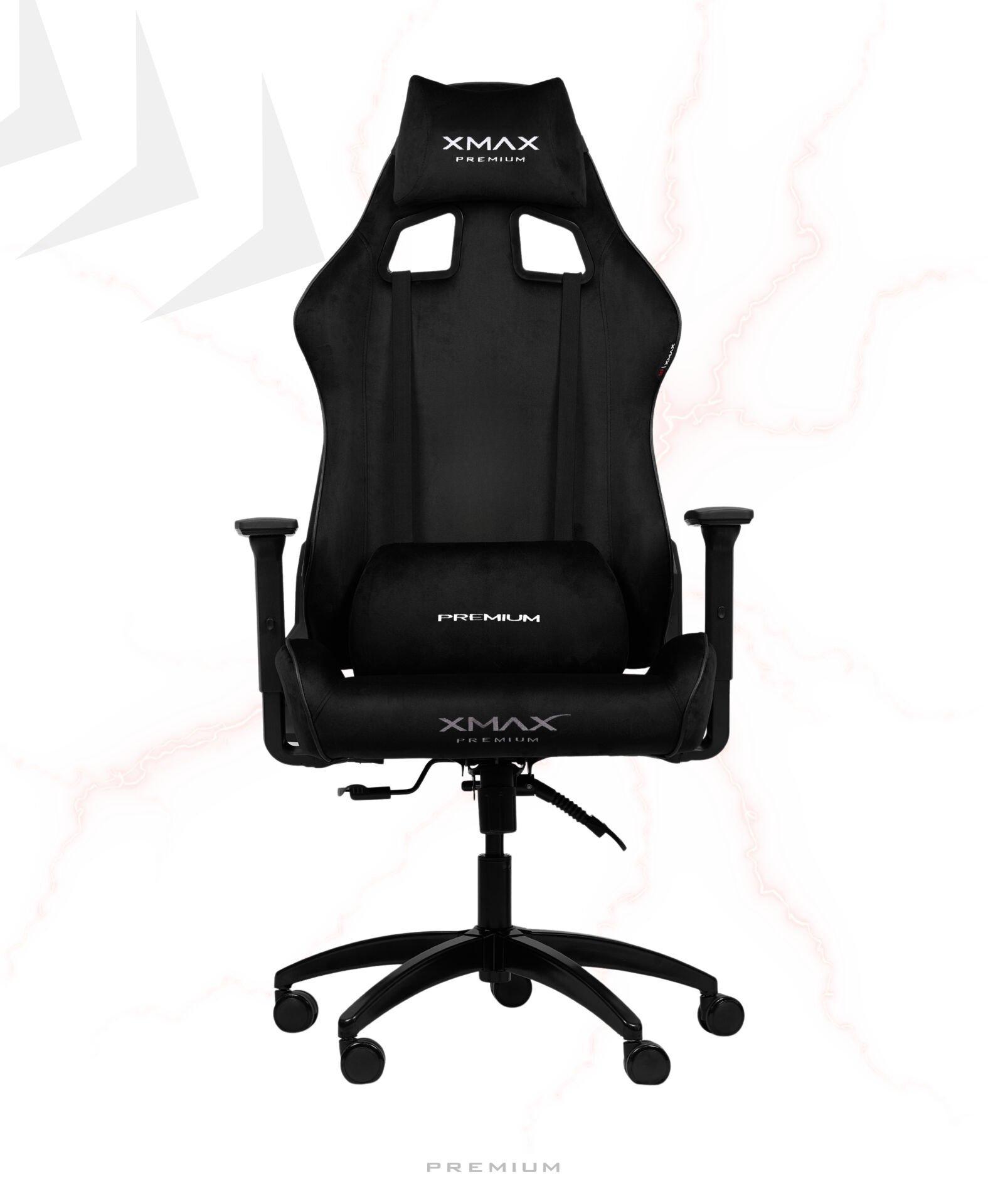 XMAX / Rio Plus Balerion Terletmez Kadife Kumaş Siyah Gaming Oyuncu Koltuğu / 120 Kg Taşır