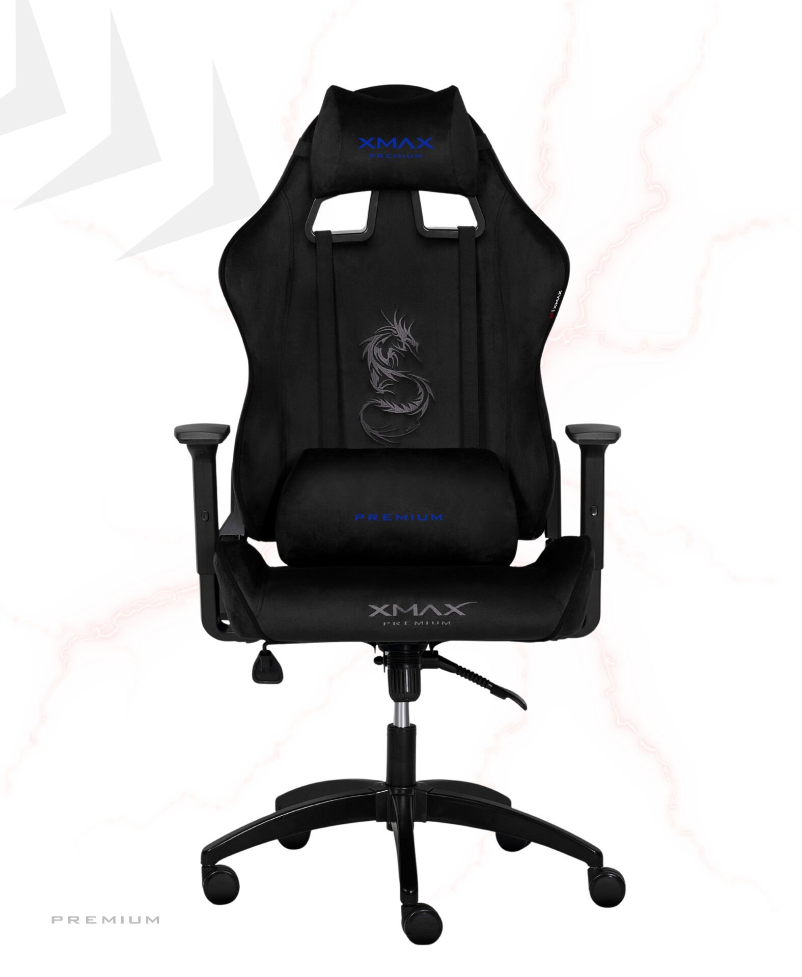 XMAX / Rio Balerion Terletmez Kadife Kumaş Siyah Gaming Oyuncu Koltuğu / 120 Kg Taşır