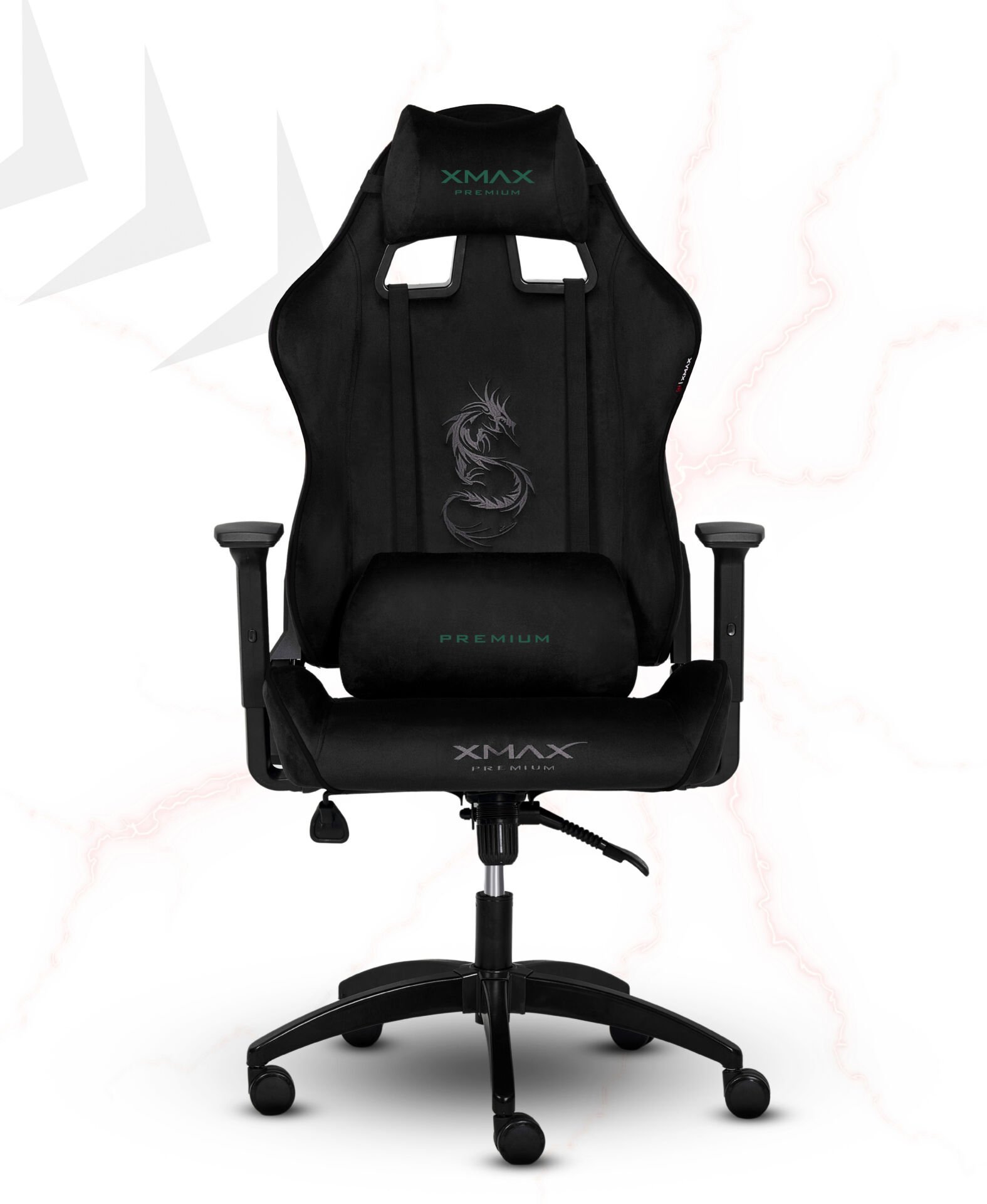 XMAX / Rio Balerion Terletmez Kadife Kumaş Siyah Gaming Oyuncu Koltuğu / 120 Kg Taşır