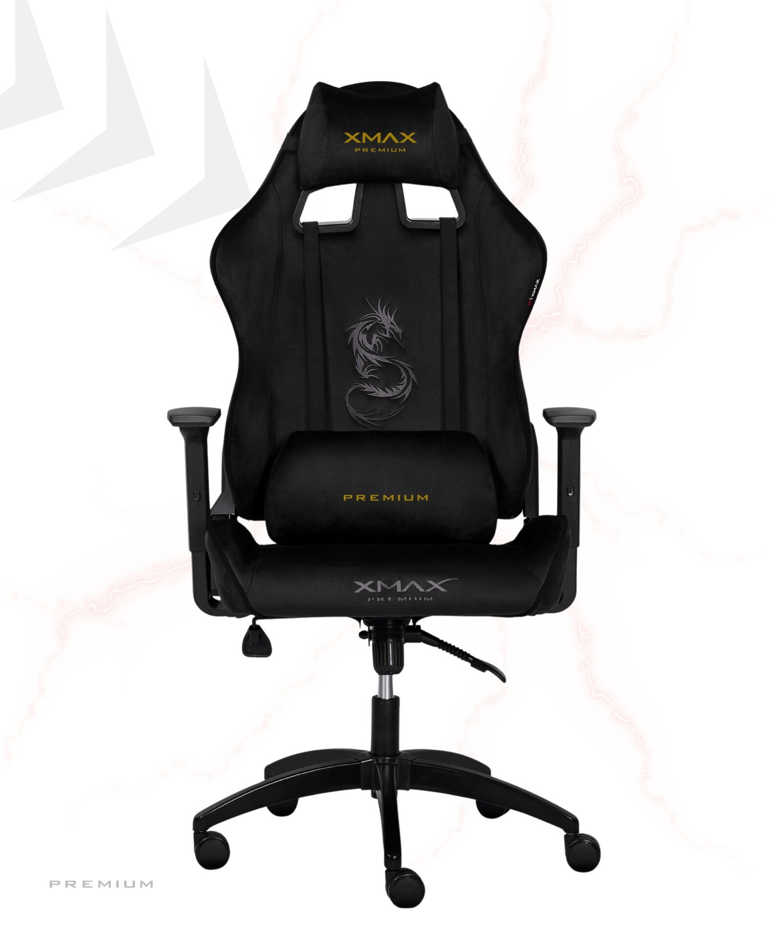 XMAX / Rio Balerion Terletmez Kadife Kumaş Siyah Gaming Oyuncu Koltuğu / 120 Kg Taşır