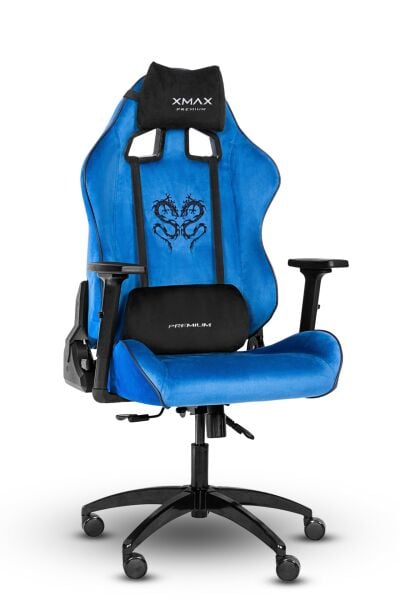 XMAX / Rio Balerion Terletmez Kadife Kumaş Mavi Gaming Oyuncu Koltuğu / 120 Kg Taşır